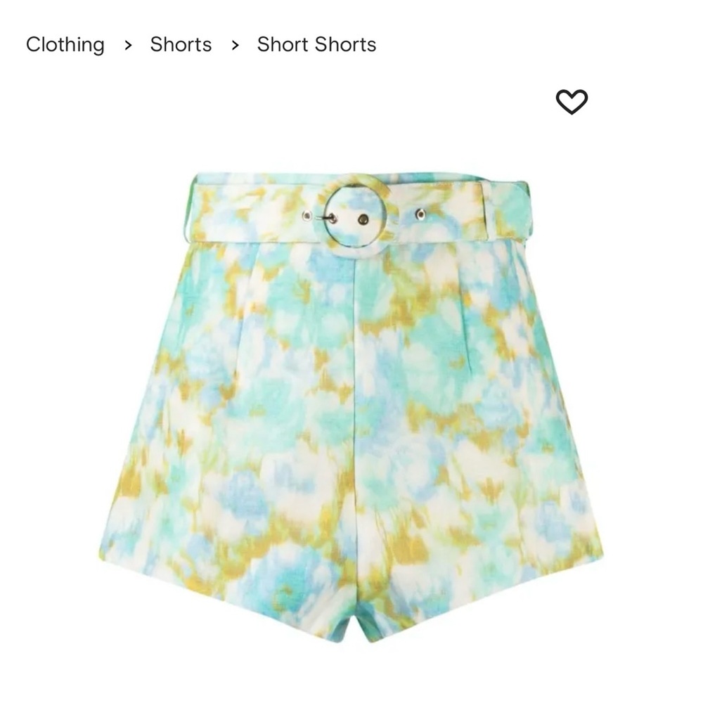 Zimmermann Multicolor Ikat Floral Belted Shorts